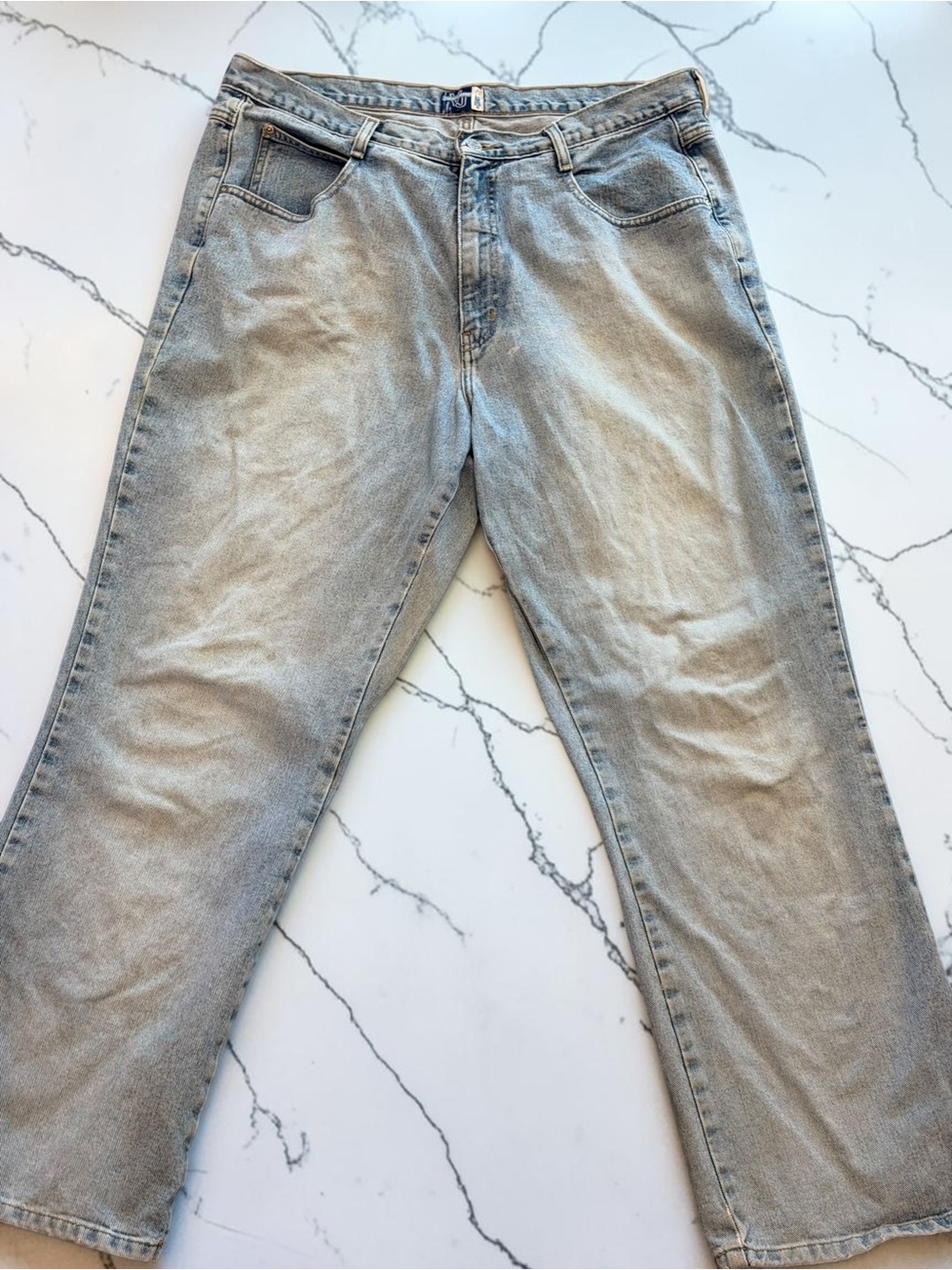 Venezia Jeans Light Wash Straight Leg Jeans Sz 20 100% Cotton Denim Icon